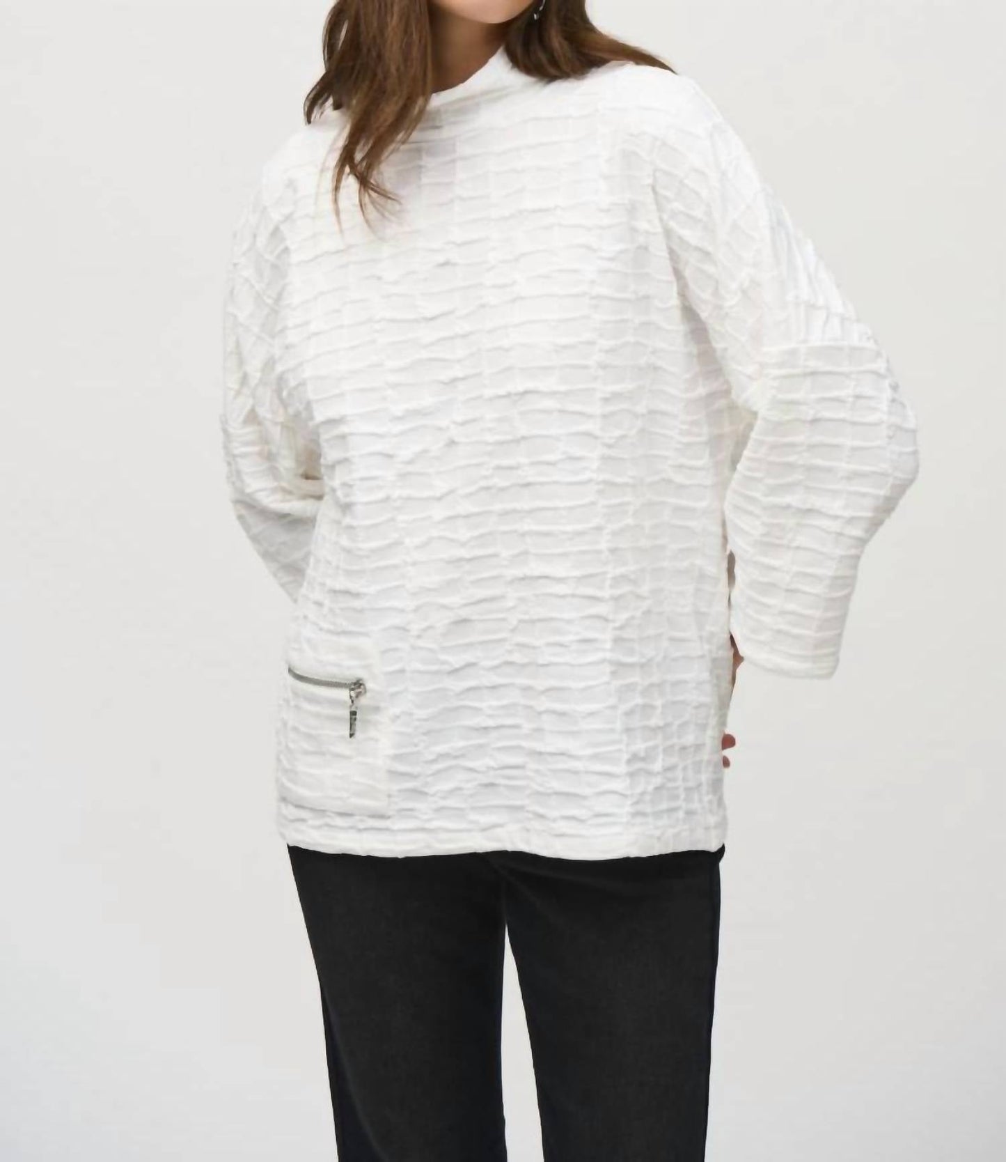 Joseph Ribkoff - Textured 3/4 Sleeve Boxy Sweater