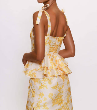 Hutch - Floral Bustier Peplum Dress