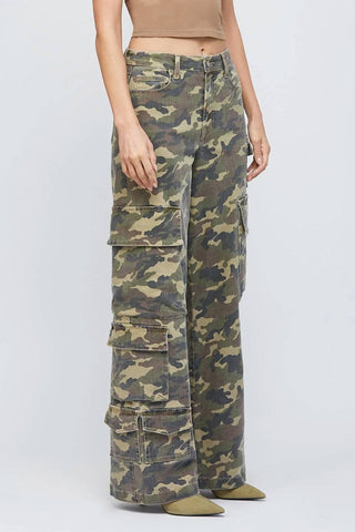 Hidden - Wide Leg Camo Jean