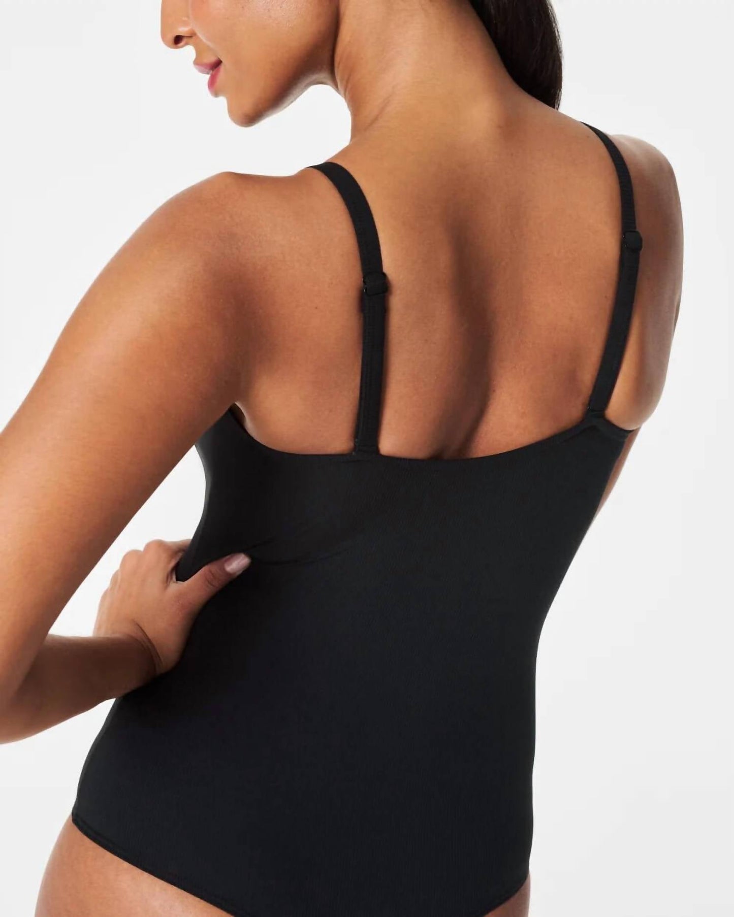 Spanx - Suit Yourself Bodysuit: Ribbed V Neck Bodysuit