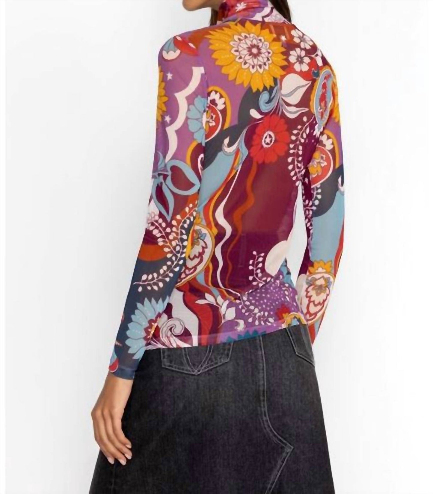 Johnny Was - REBECCA MESH MOCK NECK TEE