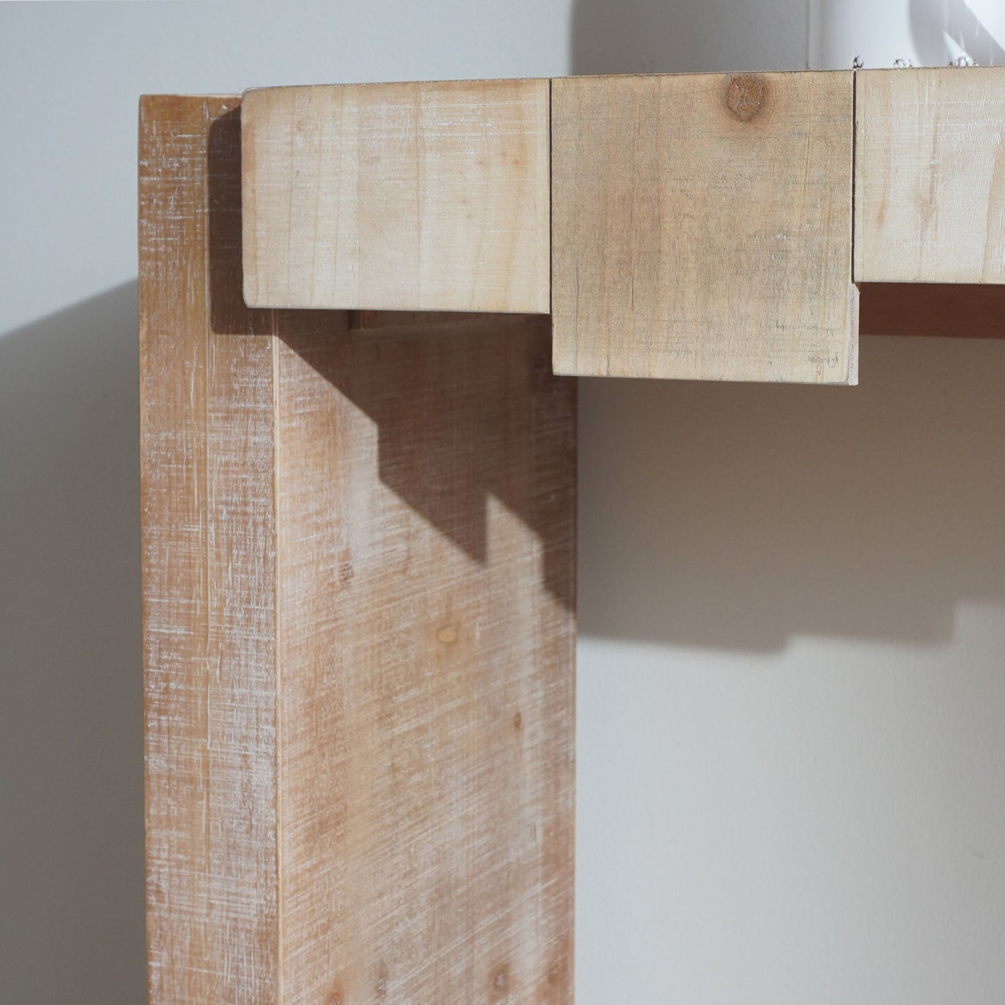 Modern Rustic Console Table - 71" Entryway Table with Sculpted Block Design