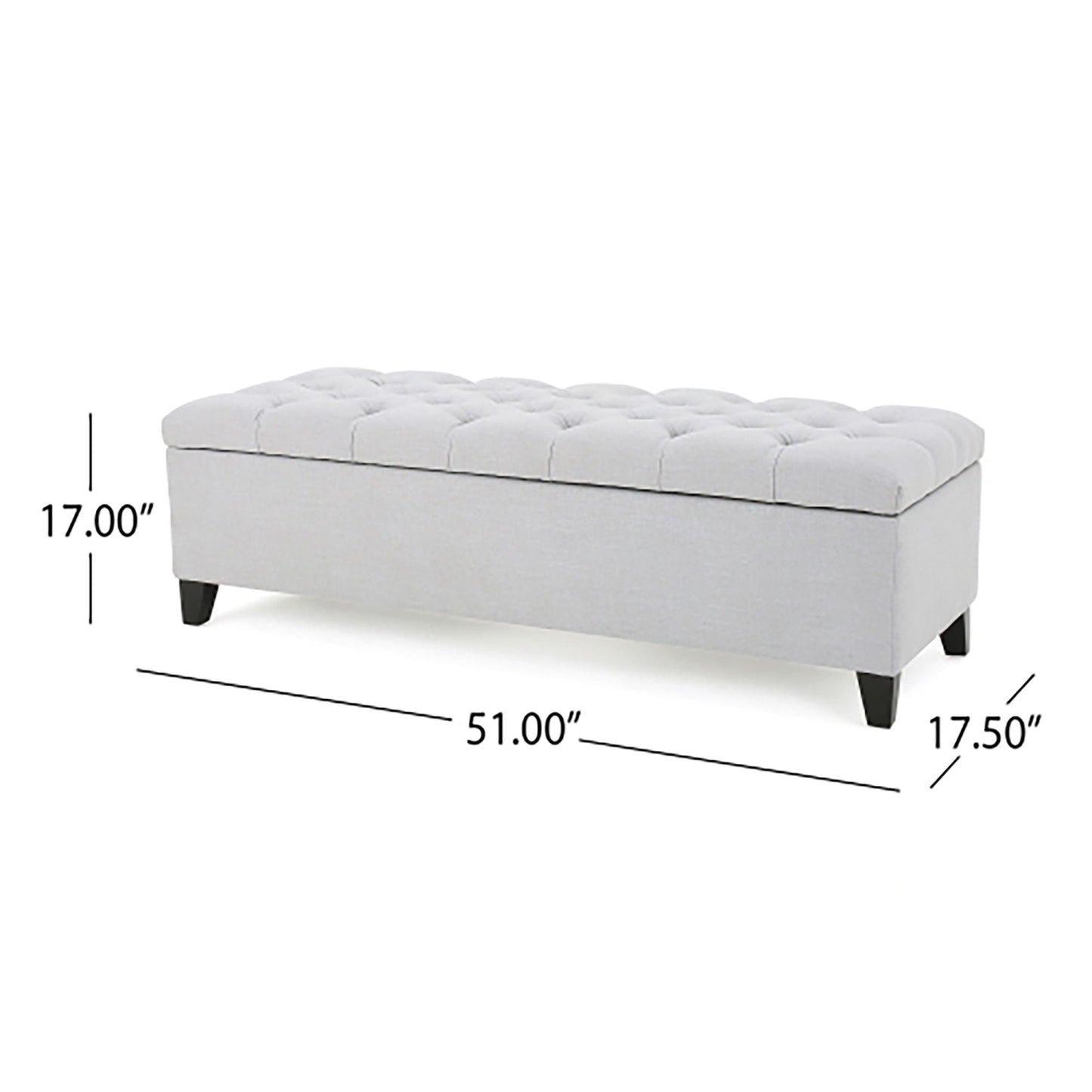 Glouster Storage Ottoman - Light Gray