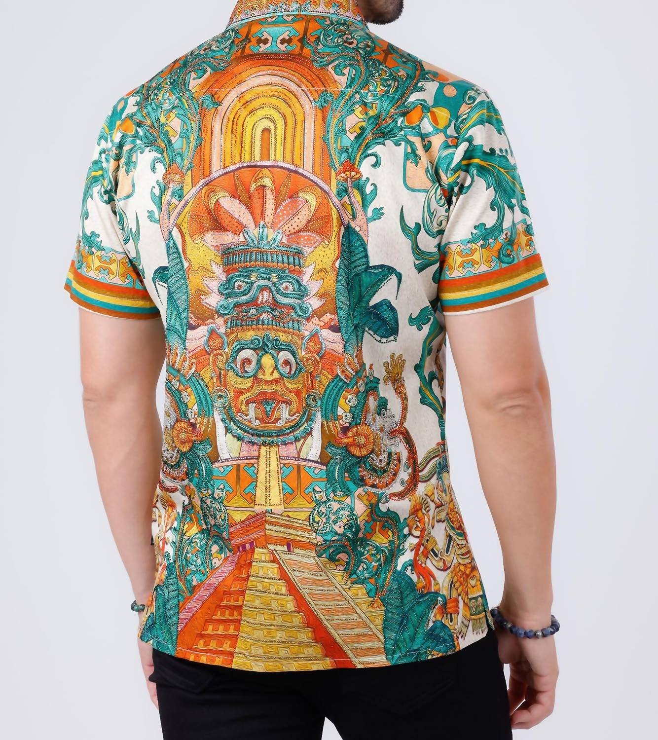 Barabas - Flickerkilt Rhinestone Short Sleeve Shirt