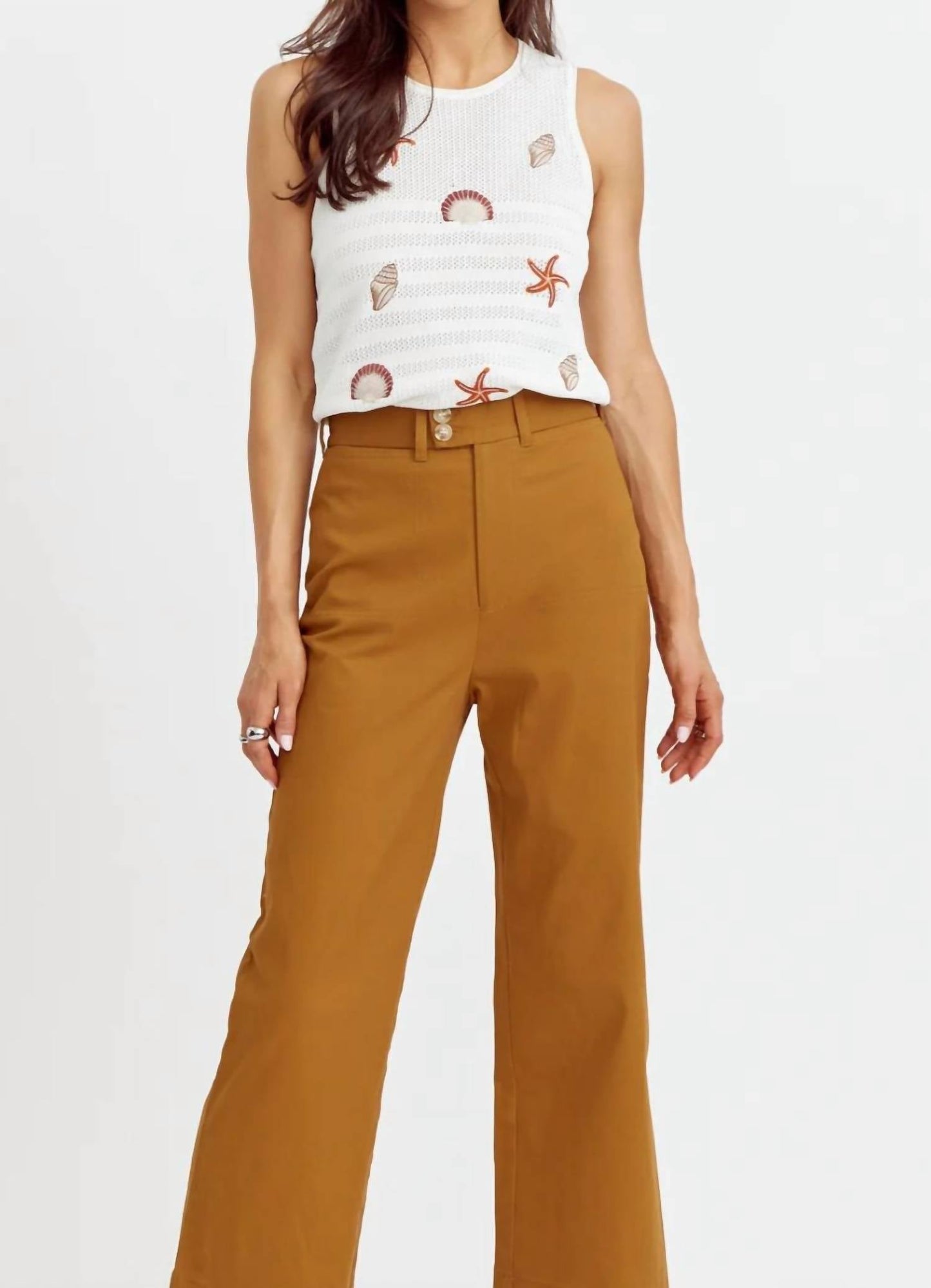 Greylin - Arlie Seashell Embroidered Knit Top
