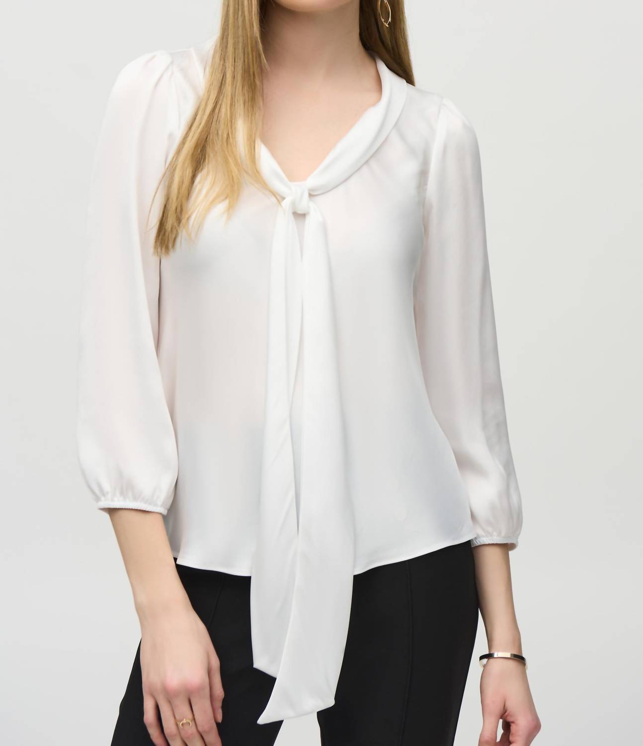 Joseph Ribkoff - Vneck Bow Tie Pullover Top