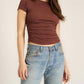 Project Social T - IZZIE HEATHERED RUCHED BABY TEE