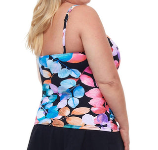 Profile By Gottex - Plus Size Shirred Underwire Tankini Top