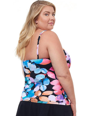 Profile By Gottex - Plus Size Shirred Underwire Tankini Top