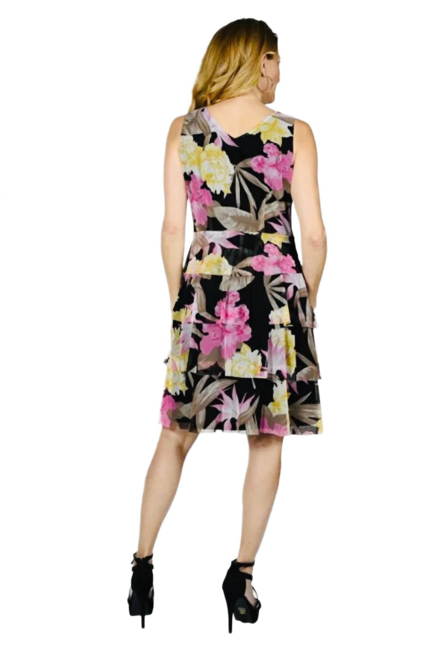 Frank Lyman - Tropical Sleeveless Tiered Mini Dress