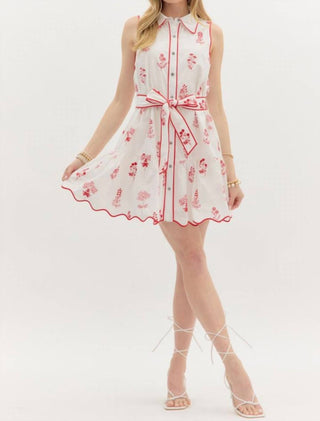 Entro - Flora Scallop Hem Mini Dress