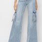 Risen - Felicia Cargo Pocket Wide Leg Denim
