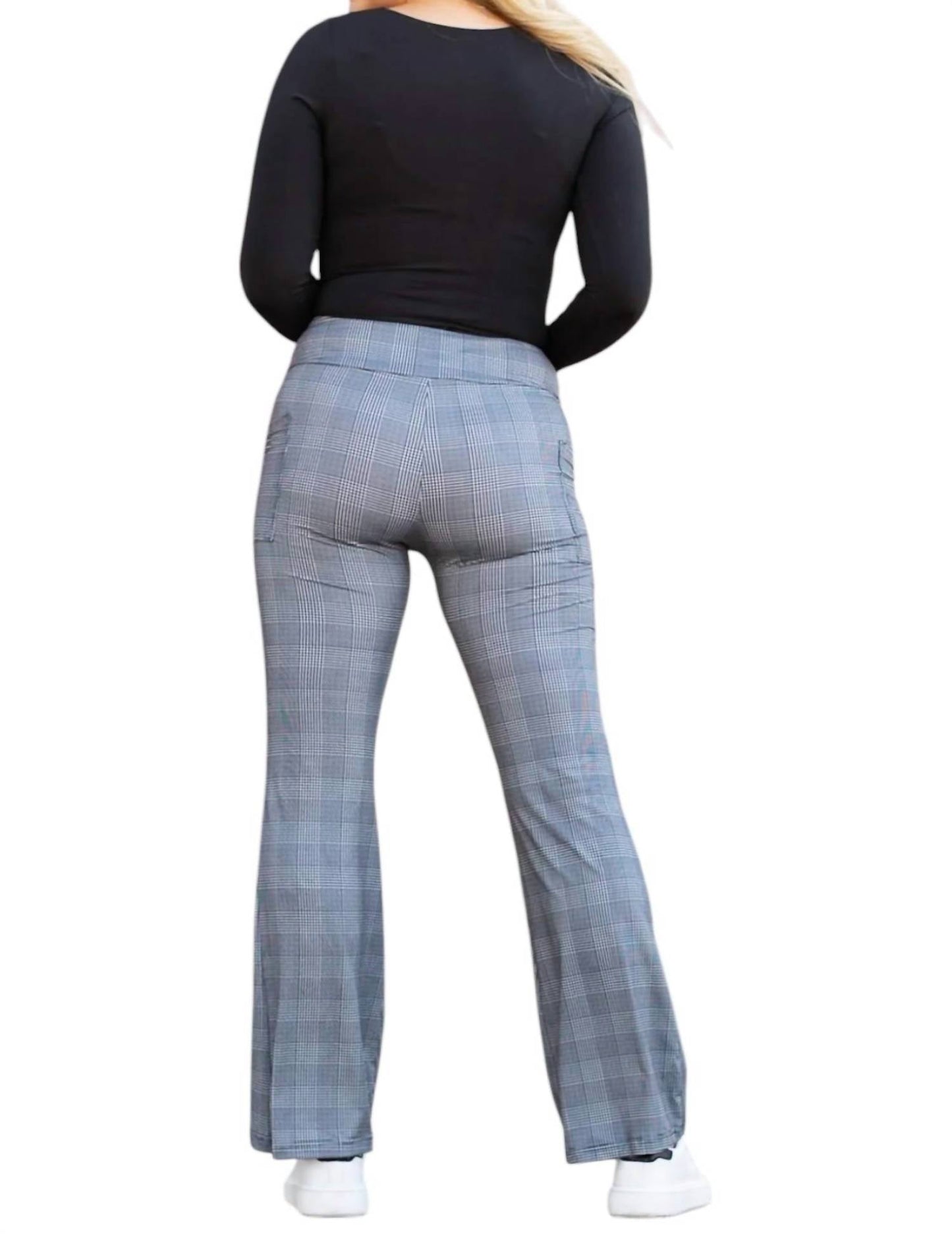 Julia Rose - Felicity Plaid Bootcut Leggings
