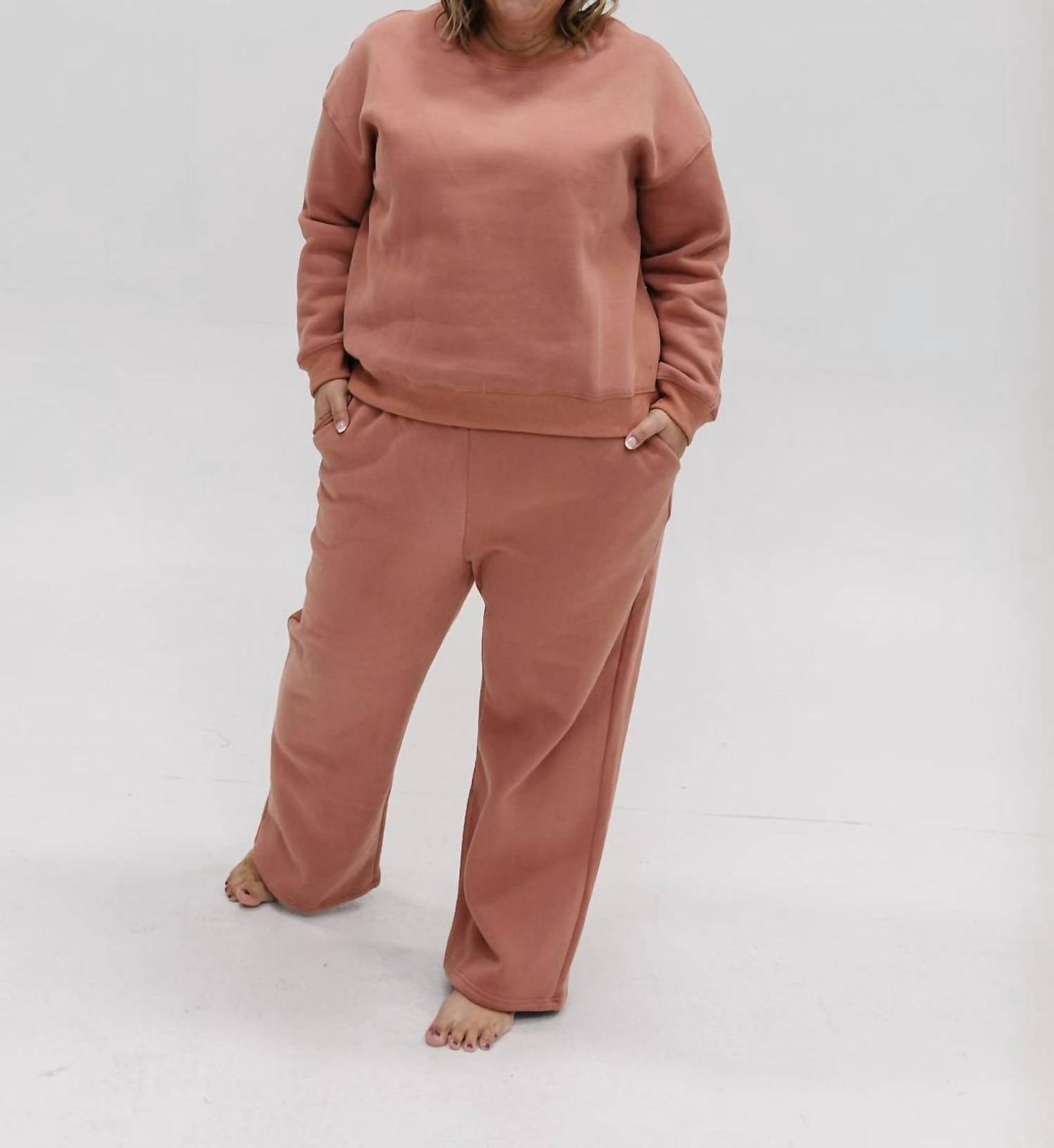 Tea N Rose - Happy Lounge Long Sleeve Top & Wide Leg Set