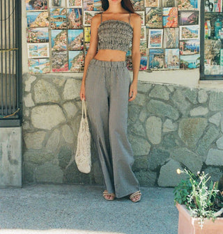 Elan - Gingham Wide Leg Pants