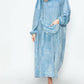 Double Take - Full Size Pocketed Hooded Midi Lounge Dress