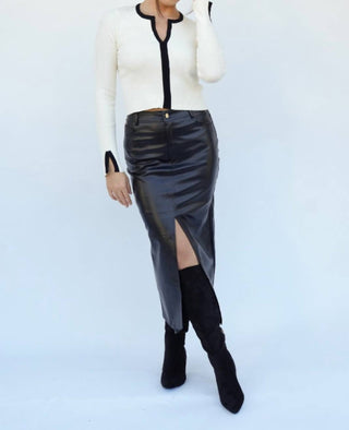 Falcon Park - Lilliana Faux Leather Maxi Skirt