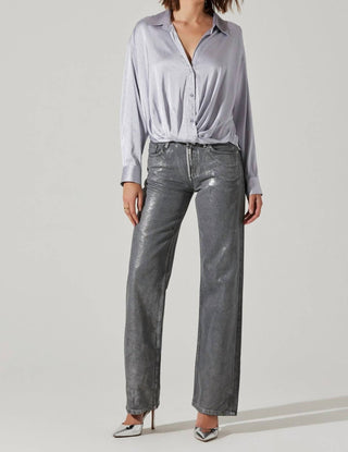 Astr - Sebio Satin Rhinestone Blouse