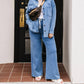 Z Supply - Denim Wide Leg Knit Pants