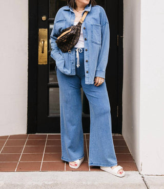 Z Supply - Denim Wide Leg Knit Pants