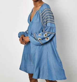 Apricot - Aztec Embroidered Mini Dress