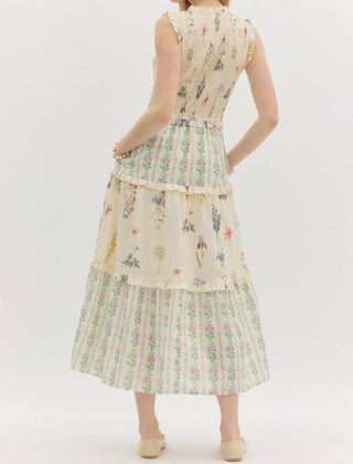 Entro - Tiered Floral Midi Dress