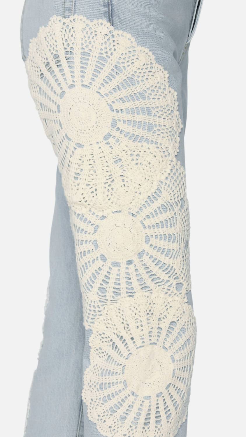 Frame - Crochet High Rise Vertical Crop Jeans