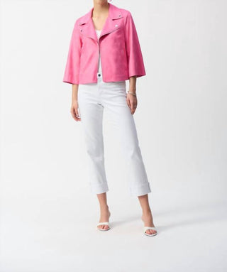 Joseph Ribkoff - Foiled Faux Suede Swing Jacket