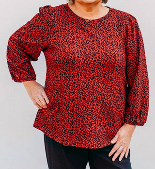 Multiples - Cheetah Knit Top
