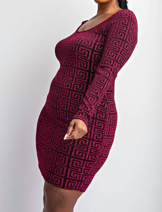 The Curve La - Plus Size Scoop Neck Short Dress