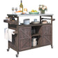 K&K Outdoor Kitchen Island, Rolling Bar Cart & Storage Cabinet