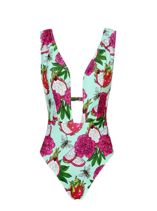 Lia Sahara - Women's Plunge One Piece Swimsuit