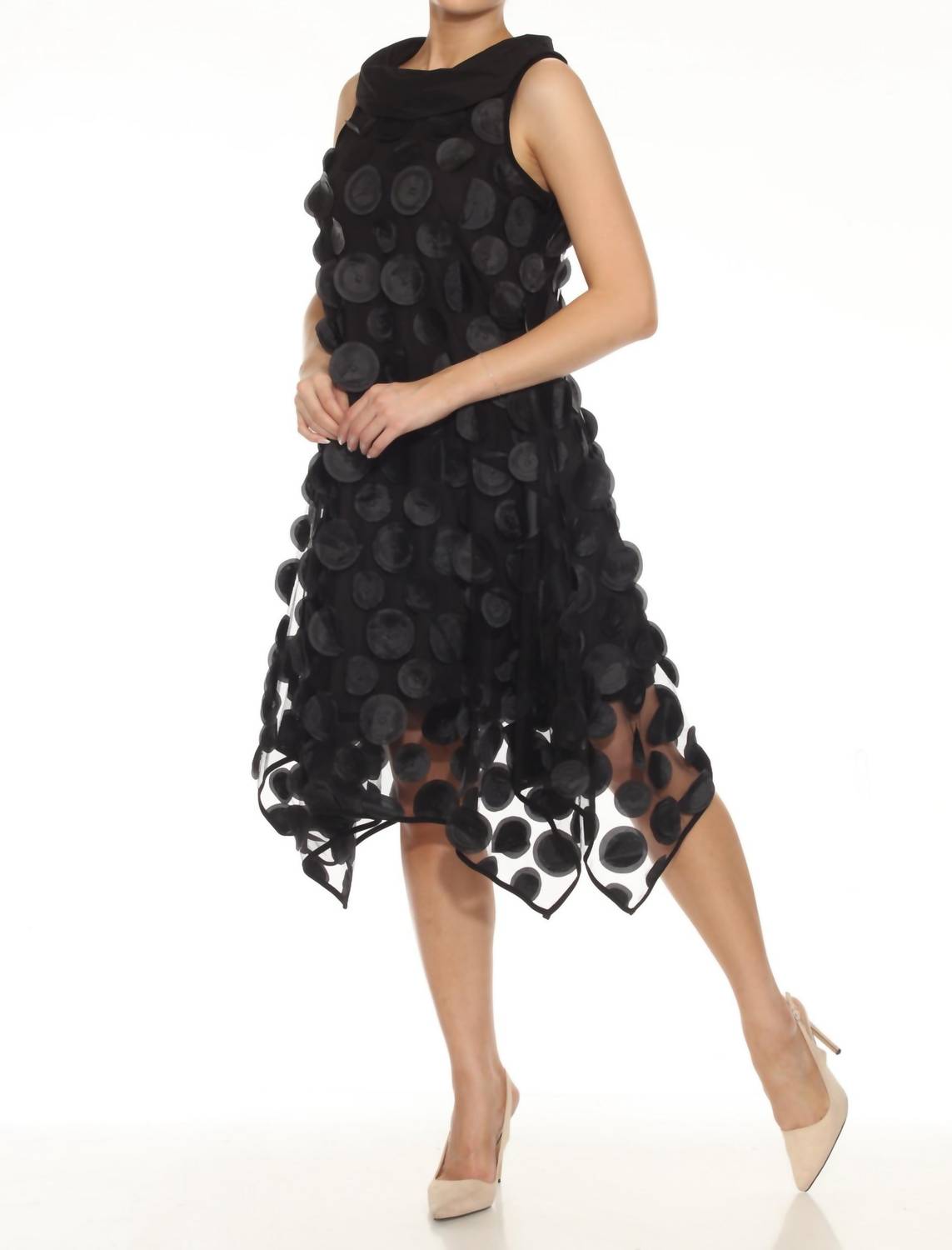 Joseph Ribkoff - 3d Dot Mesh Trapeze Dress