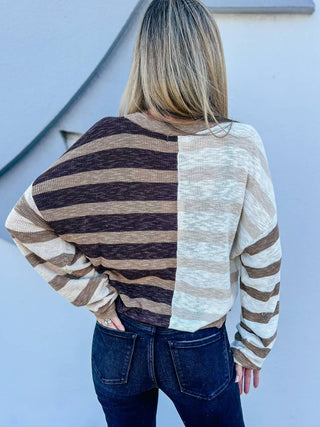 Promesa - Raise The Bar Striped Rib Knit Sweater