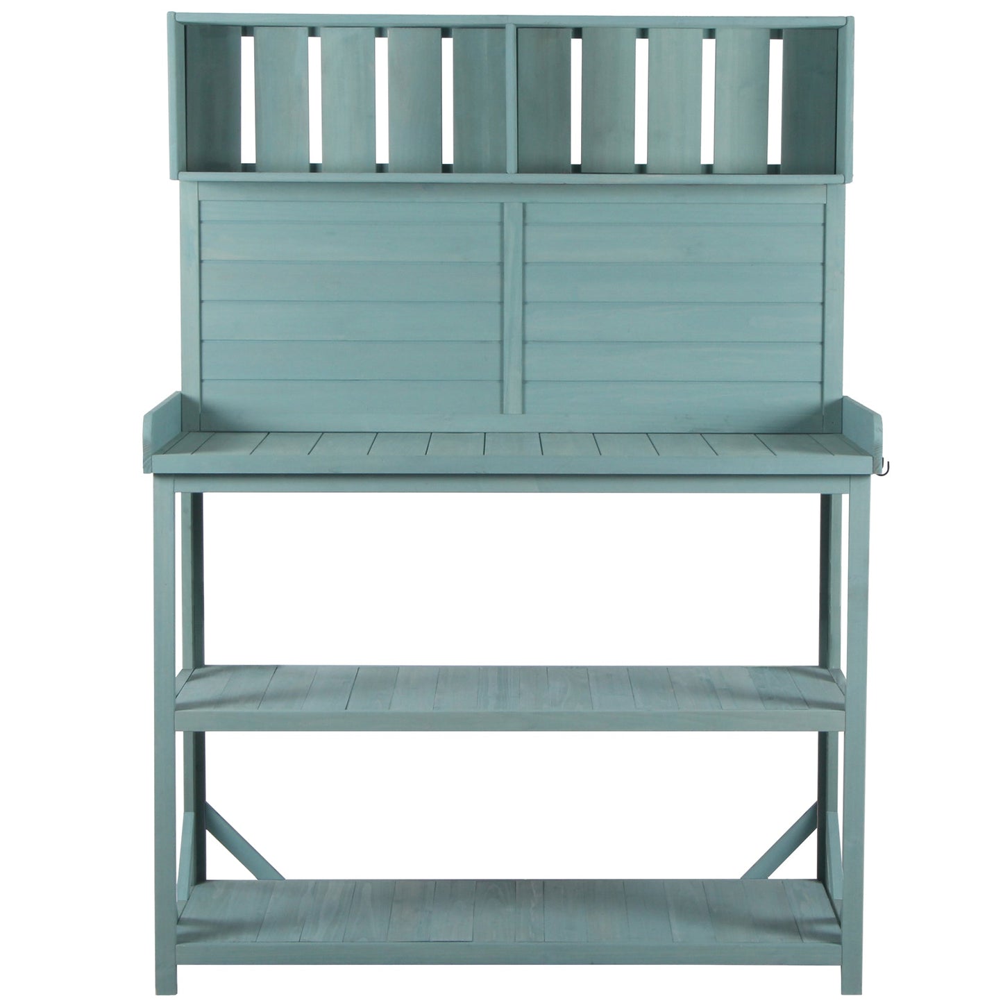 TOPMAX 65" Large Wooden Farmhouse Rustic Outdoor Potting Bench Table