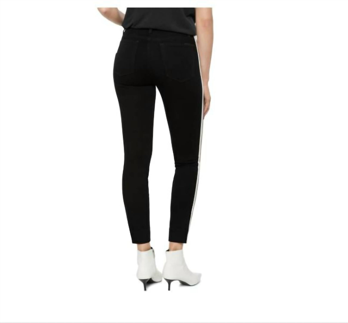Joe'S Jeans - Charlie High Rise Side Faux Leather Stripe Skinny Jeans
