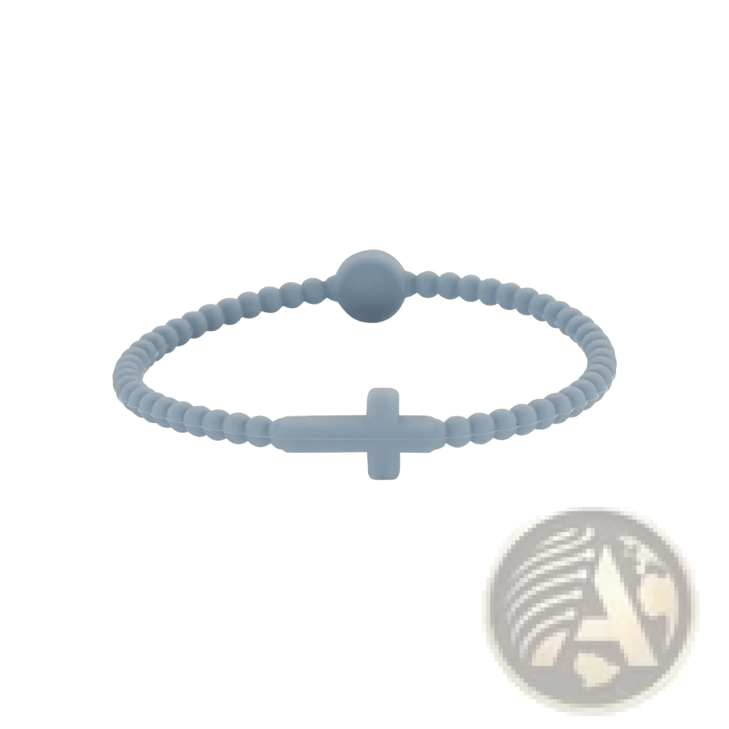 Beaded Silicone Cross Bracelet with Round Clasp