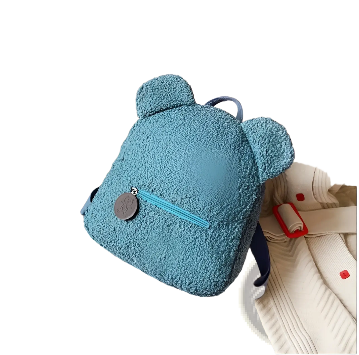 Bear Shaped Plush Backpack Cute Fuzzy Fleece Rucksack