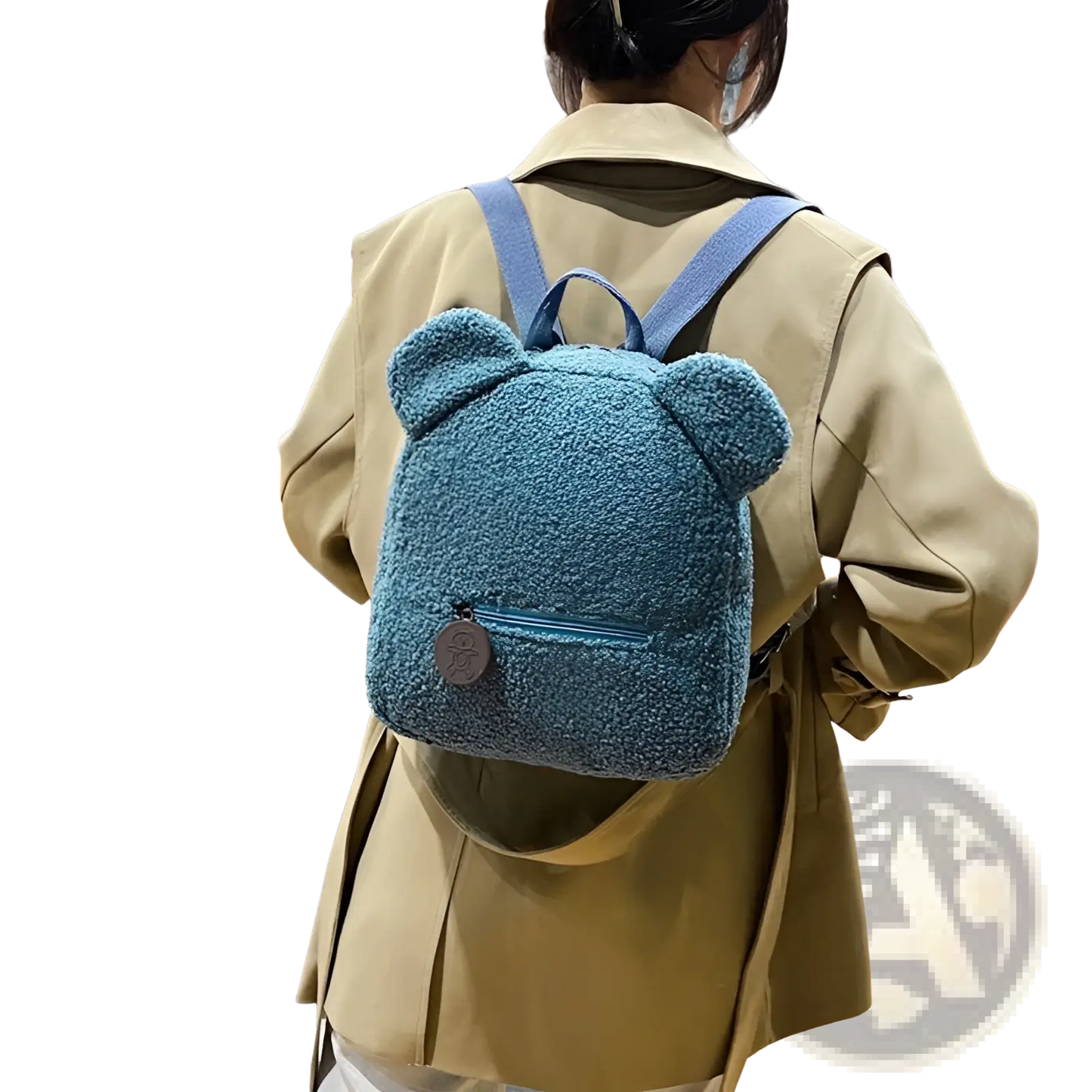 Bear Shaped Plush Backpack Cute Fuzzy Fleece Rucksack