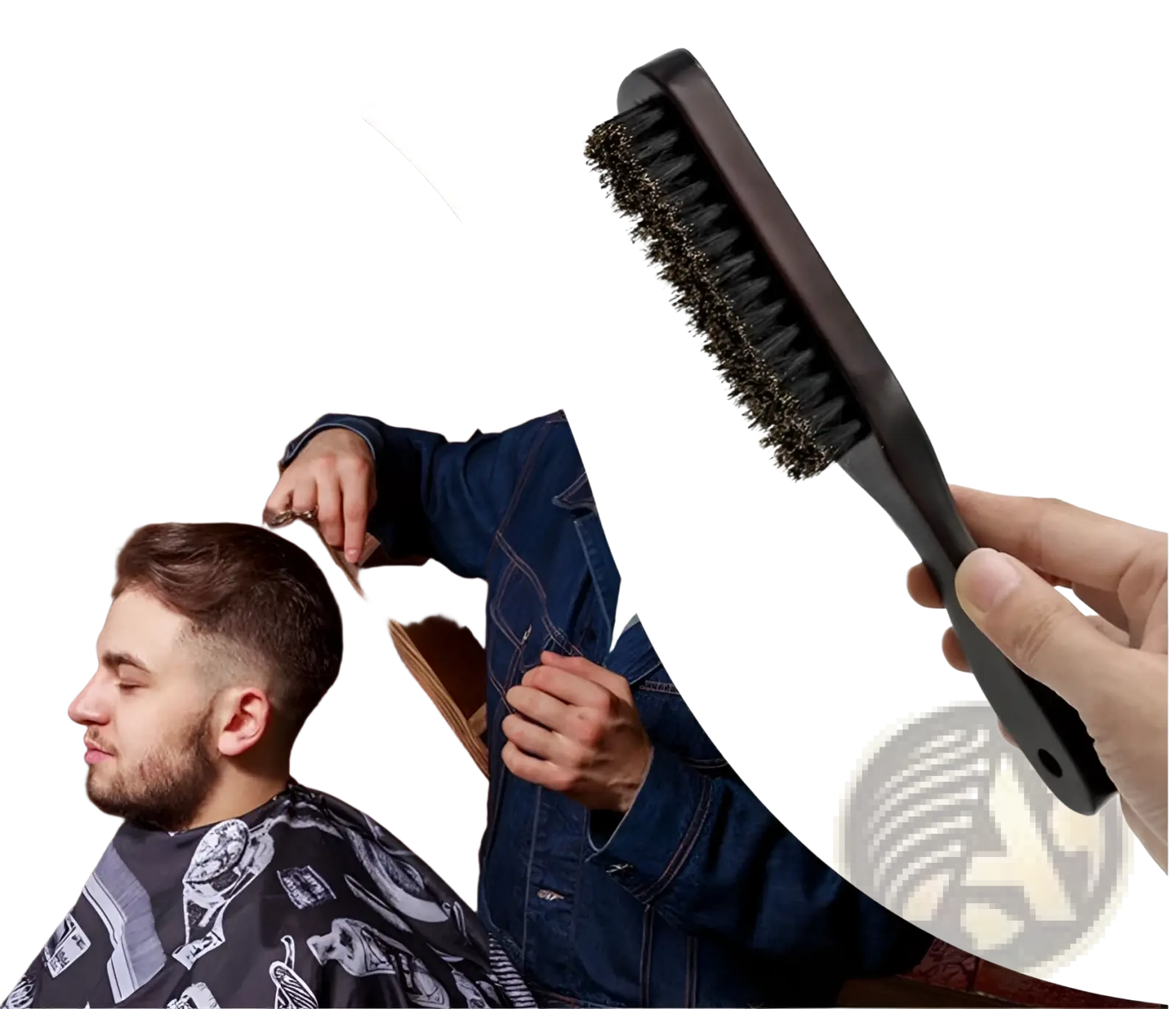 Beard Brush Stiff Pig Bristle with Wooden Handle