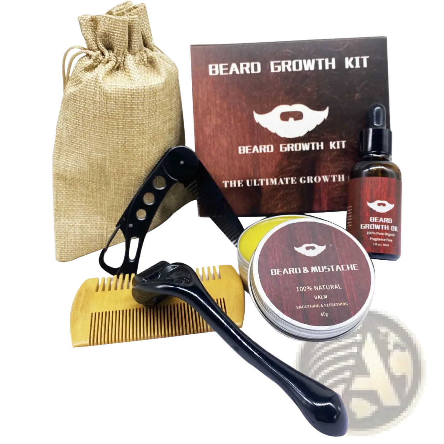Beard Growth Kit with 540 Microneedle Roller and Oil