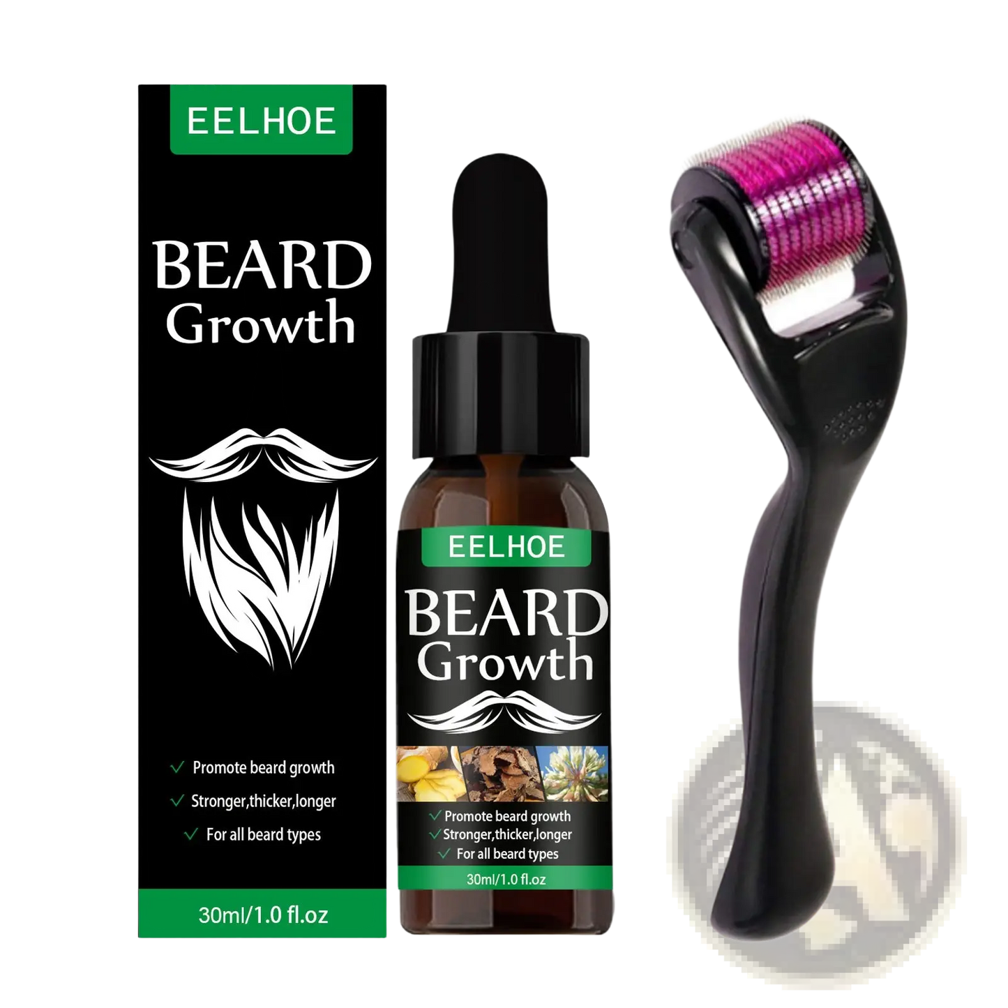 Beard Growth Oil Serum with Derma Roller Kit 40ml