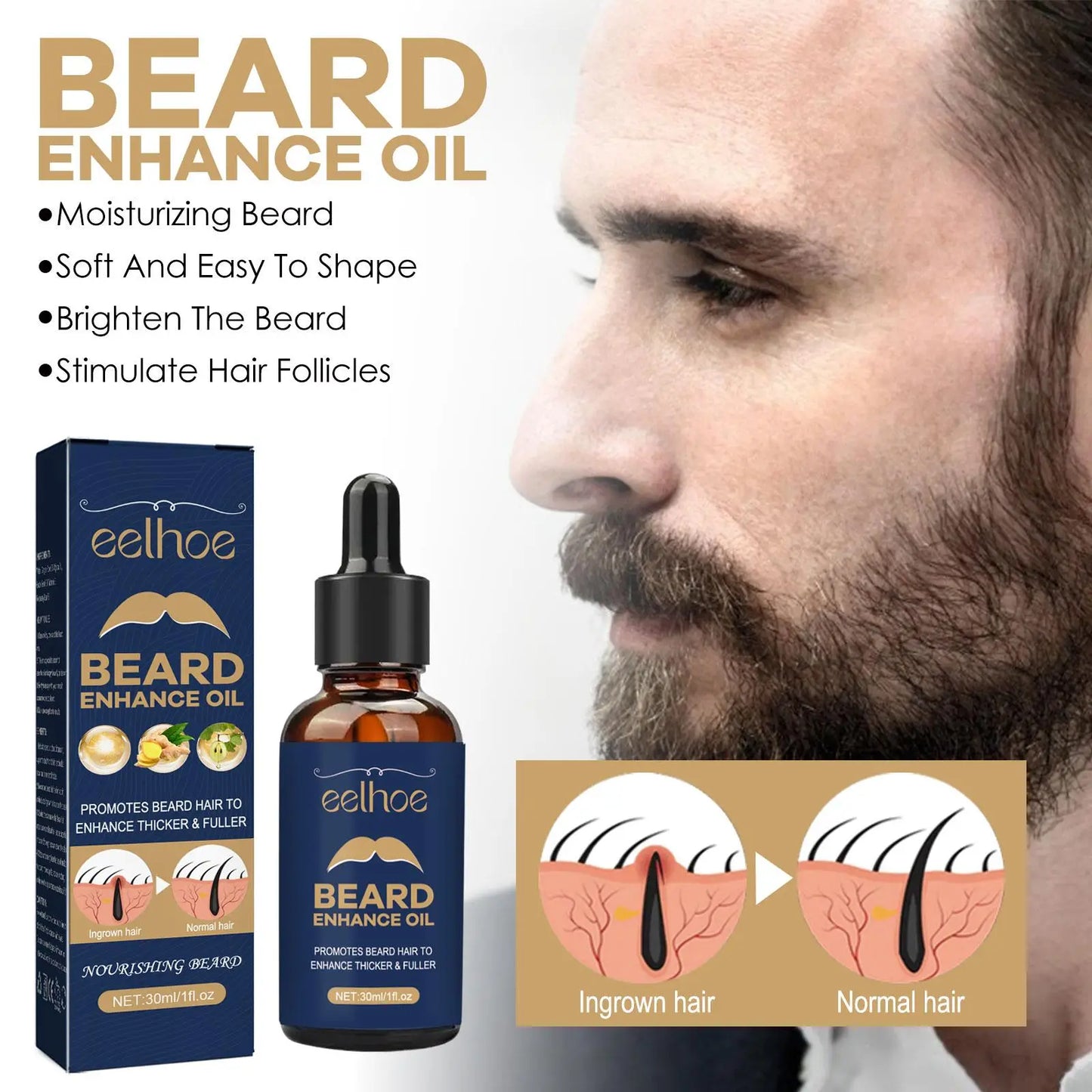 Beard Growth Serum Eelhoe Root Strengthening Oil 50ml