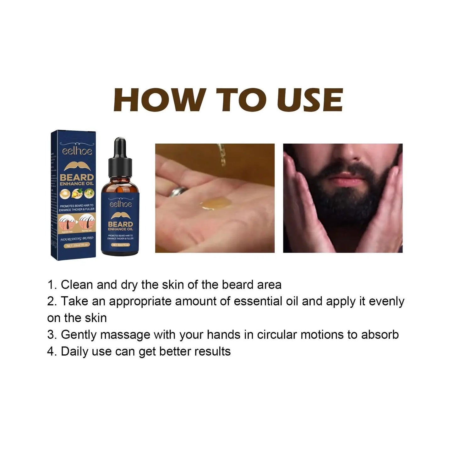 Beard Growth Serum Eelhoe Root Strengthening Oil 50ml