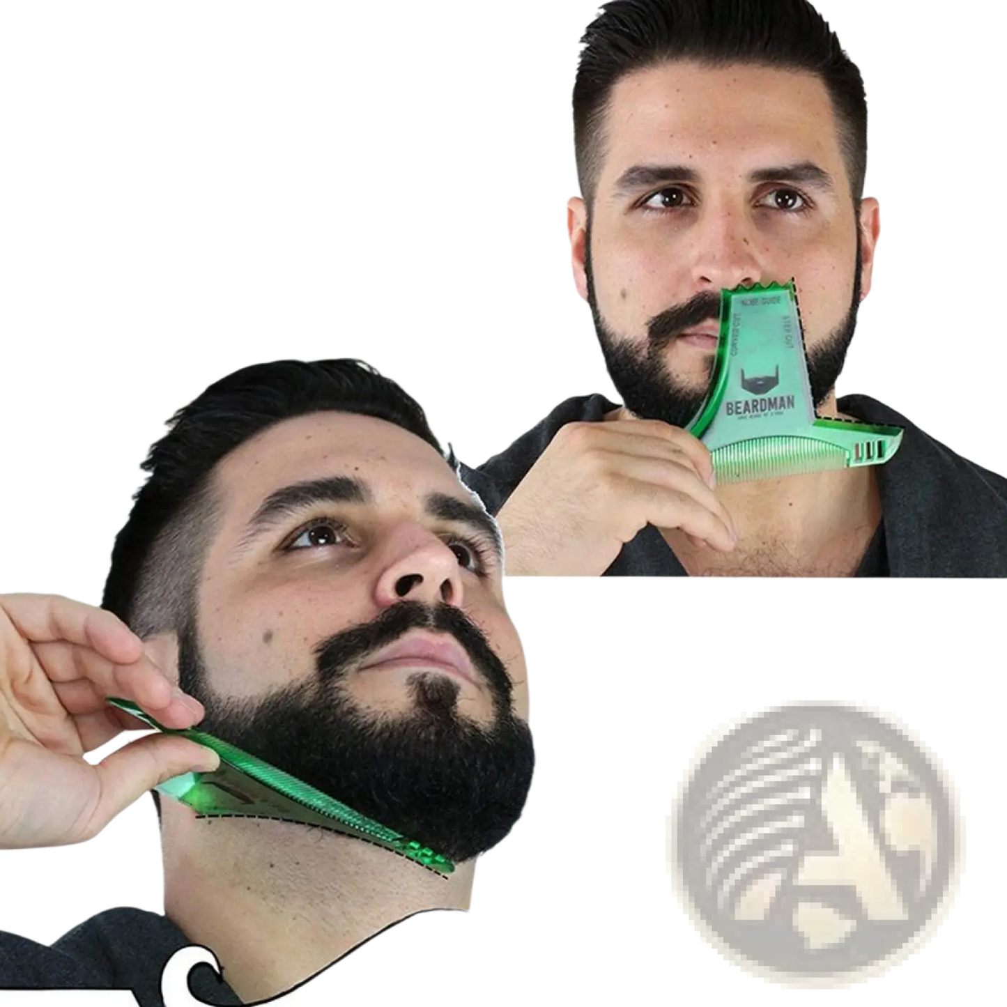 Beard Shaping Comb with Nose Guide and Step Cut Design