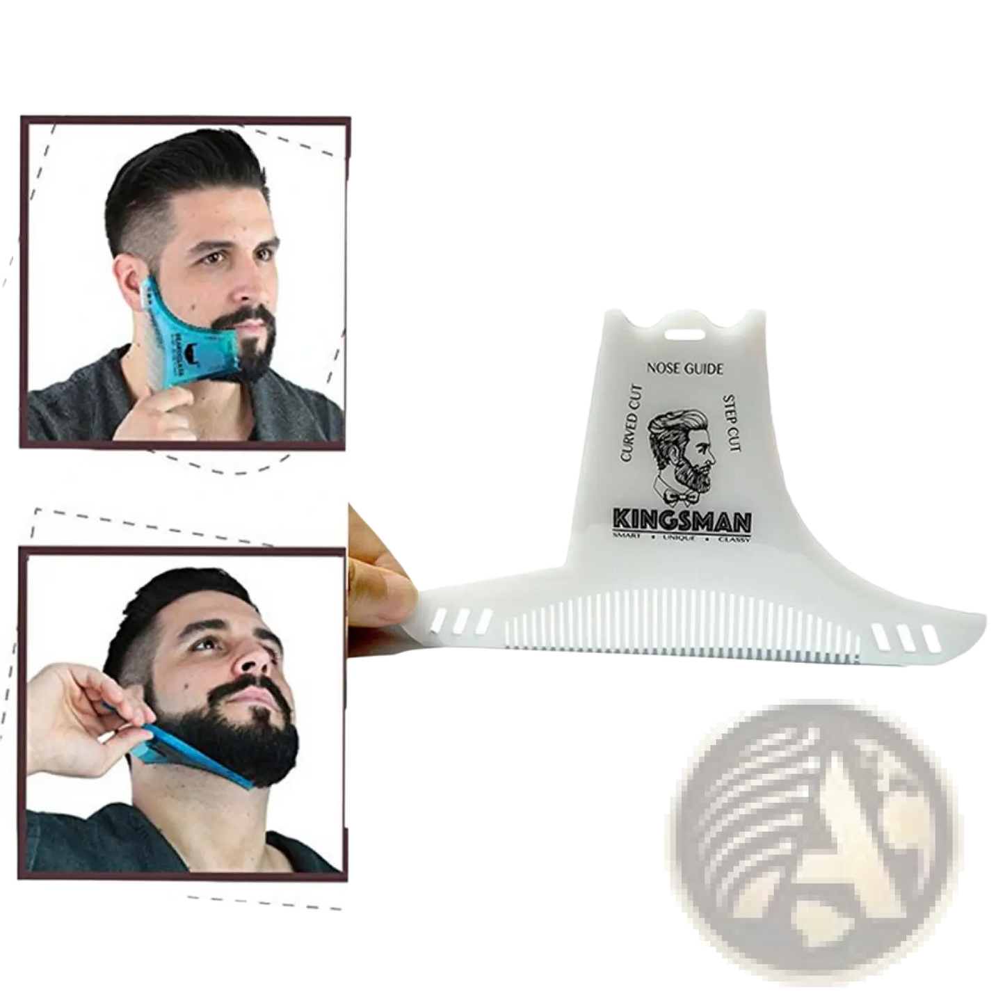 Beard Shaping Comb with Nose Guide and Step Cut Design
