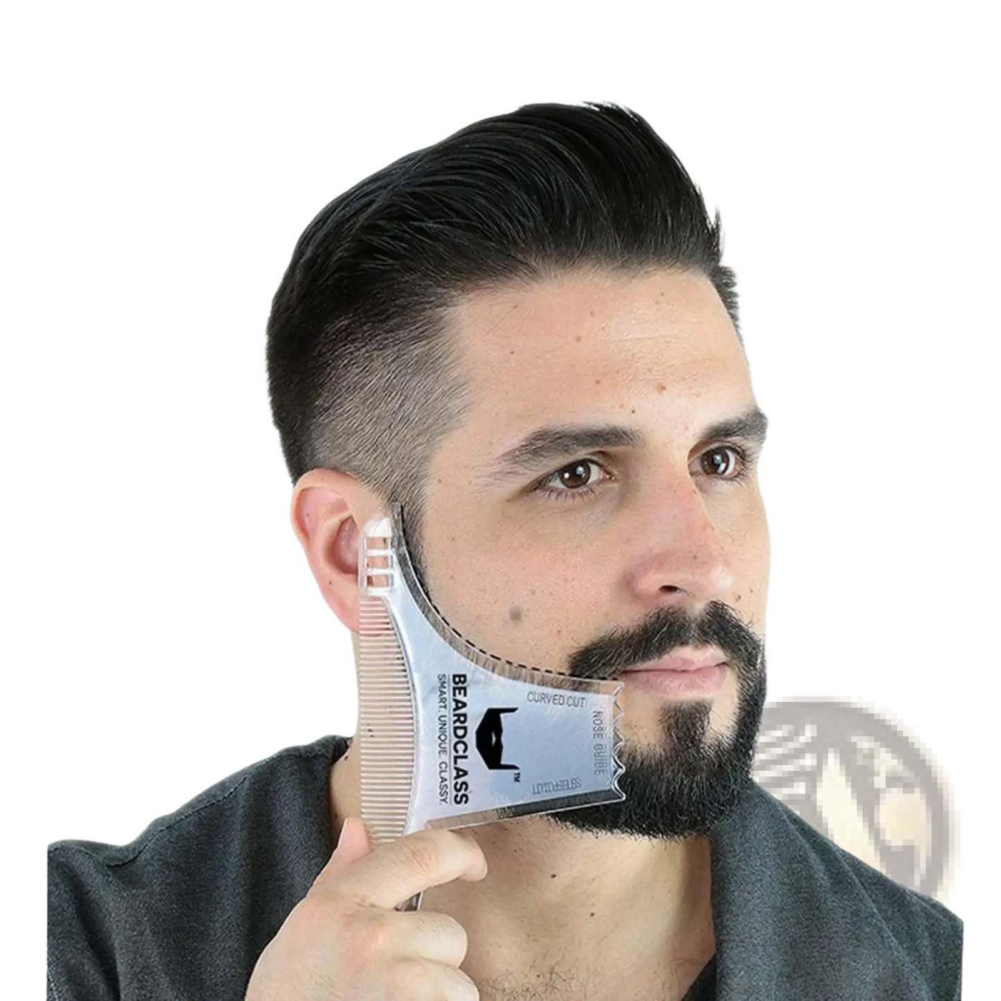 Beard Shaping Comb with Nose Guide and Step Cut Design