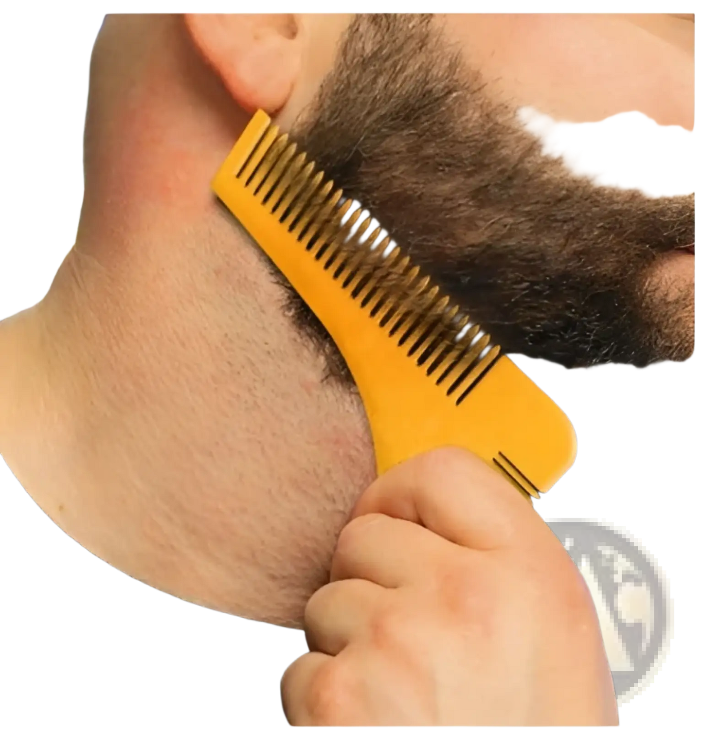Beard Shaping Tool Template with Integrated Comb