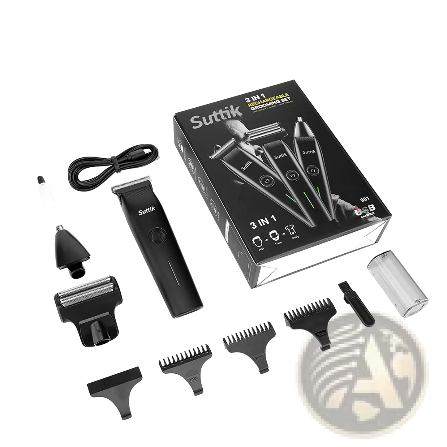 Beard Trimmer 3 in 1 Mens Grooming Kit and Hair Clippers