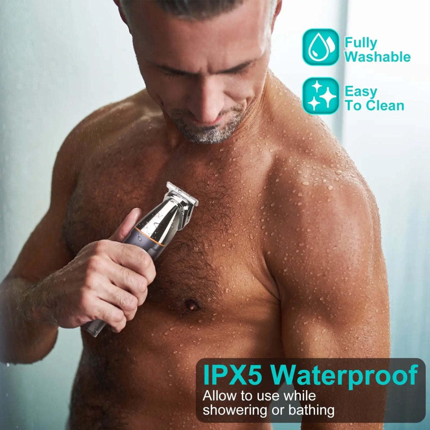 Beard Trimmer 5 in 1 Ipx5 Waterproof Grooming Kit